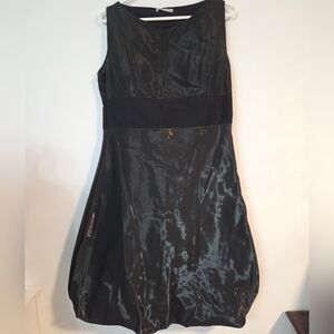 Sarah Pacini black organza bubble hem dress Sz M (See Measurements)